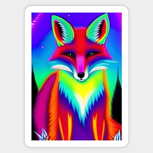 BEAUTIFUL SERENE RAINBOW FOX Sticker